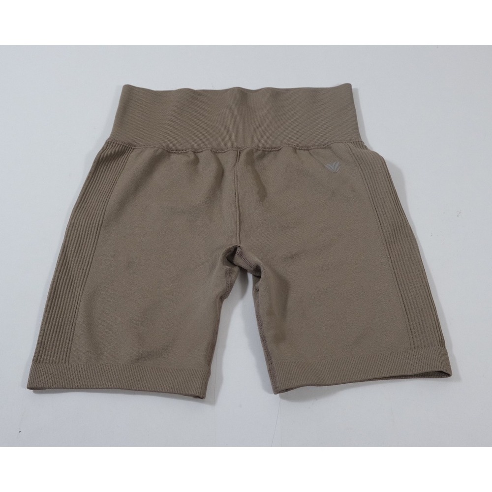 Forever 21 Biker Shorts Women Small Taupe Brown Seamless‎ Ribbed High Waisted